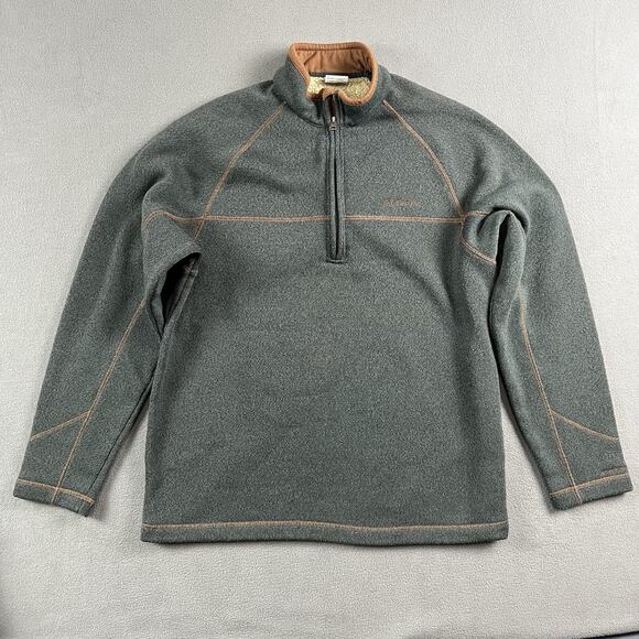 Columbia Jacket Mens Large Gray Quarter 1/4 Zip Fleece Outdoor Pullover - Picture 1 of 6